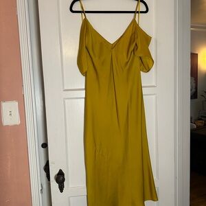 Topshop One Shoulder Mustard Dress